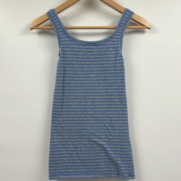 Theory Staple Striped Blue and Gray Tank Top Petite Small - Picture 4 of 6